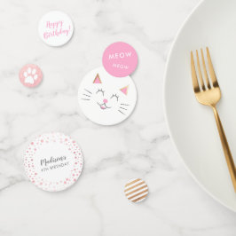 キティキャットピンク金ゴールドガールズ誕生日紙吹雪 コンフェッティ