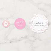 キティキャットピンク金ゴールドガールズ誕生日紙吹雪 コンフェッティ (裏面)