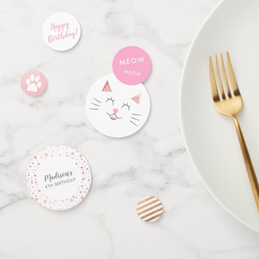 キティキャットピンク金ゴールドガールズ誕生日紙吹雪 コンフェッティ (グループ)