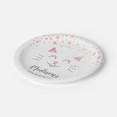 キティキャットピンク金ゴールド誕生会 ペーパープレート (アングル)