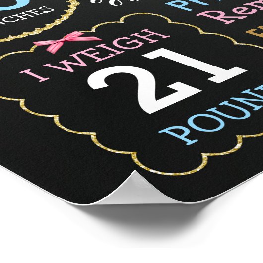 キティキャットファースト1歳の誕生日パーティーの黒板サイン ポスター (角)