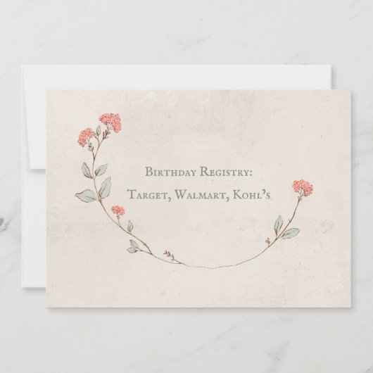 キティキャットフローラガーリーキットン誕生日パーティー 招待状 (裏面)