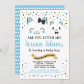 キティキャットボーイズベビーシャワー招待状 招待状 (正面/裏面)