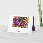 キティキャット紅葉カラフルアートデザイン サンキューカード (裏面)