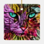 キティキャット紅葉カラフルアートデザイン セラミックオーナメント (裏面)