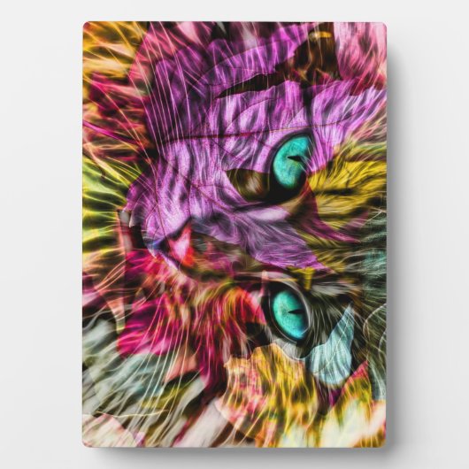 キティキャット紅葉カラフルアートデザイン フォトプラーク (正面)