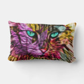 キティキャット紅葉カラフルアートデザイン ランバークッション (裏面)