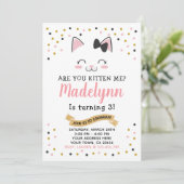 キティキャット誕生日招待状 招待状 (スタンド正面)