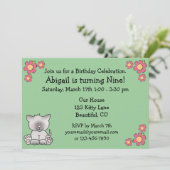 キティキャット誕生日招待状for girls 招待状 (スタンド正面)