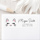 キティキャット顔ピンクポーティガール ラベル (インサイチュ)