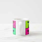 キティクールカラフルキャットポップ・アートのアートスクウェア エスプレッソカップ (裏面)