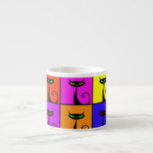 キティクールカラフルキャットポップ・アートのアートスクウェア エスプレッソカップ (正面)