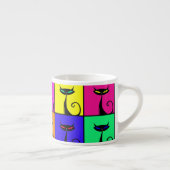 キティクールカラフルキャットポップ・アートのアートスクウェア エスプレッソカップ (右)