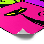 キティクールカラフルキャットポップ・アートのアートスクウェア ポスター (角)