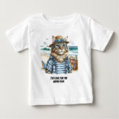 キティクールキャットアットザビーチ ベビーTシャツ (正面)