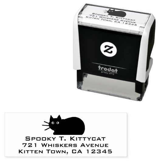 キティクールネコ差出人住所自己インクスタンプ セルフインキングスタンプ (インサイチュ)