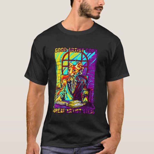 キティサグ不良子猫 面白い猫 ギャングスター Tシャツ (正面)