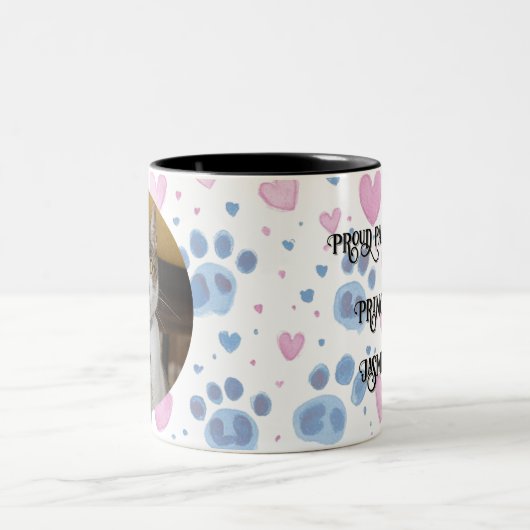 キティパーソナライズされたキャットマグ ツートーンマグカップ (中央)