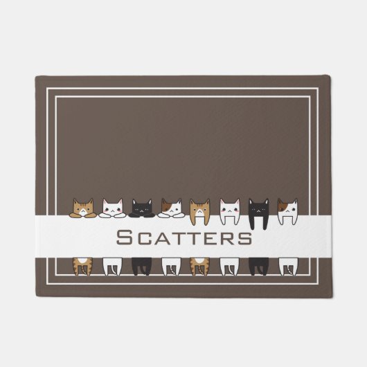 キティパーソナライズされたネコ食品水マット ドアマット (正面)