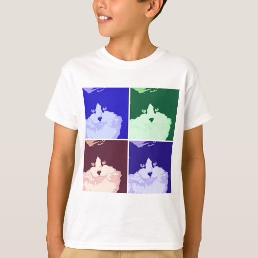 キティポップ・アートのー猫 Tシャツ (正面)