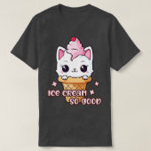 キティ猫アイスいいね Tシャツ (デザイン正面)