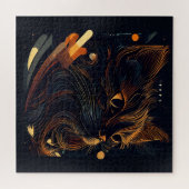 キティ猫オンブラックパズル ジグソーパズル (横)