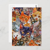 キティ猫コラージュ ポストカード (正面/裏面)