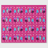 キティ猫ハットのピンクの包装紙 ラッピングペーパー (フラット)