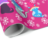 キティ猫ハットのピンクの包装紙 ラッピングペーパー (ロールコーナー)