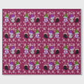 キティ猫ハット紫色の包装紙 ラッピングペーパー (フラット)