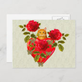 キティ猫バレンタイン シーズンポストカード (正面/裏面)