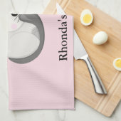 キティ猫ピンク キッチンタオル (四つ折り)