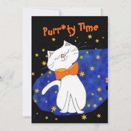 キティ猫ブルースタリーナイト金ゴールド星 招待状