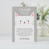 キティ猫ベビーシャワーありがとうカスタム サンキューカード (スタンド正面)
