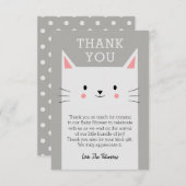 キティ猫ベビーシャワーありがとうカスタム サンキューカード (正面/裏面)