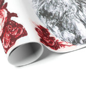 キティ猫/赤バラ付き子猫白黒 ラッピングペーパー (ロールコーナー)