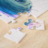 キティ芸術的威厳のあるキャットイラストレーション ジグソーパズル (側面)