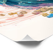 キティ芸術的威厳のあるキャットイラストレーション ポスター (コーナー)