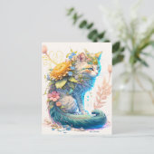 キティ芸術的威厳のあるキャットイラストレーション ポストカード (スタンド正面)