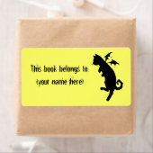 キティ飛んでいるー蔵書票スクエア ラベル (インサイチュ)