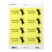 キティ飛んでいるー蔵書票スクエア ラベル (フルシート)