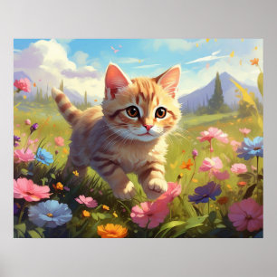 *~* キティ ウォーキング フラワーズ 5:4 キッテン キャット AP68 ポスター