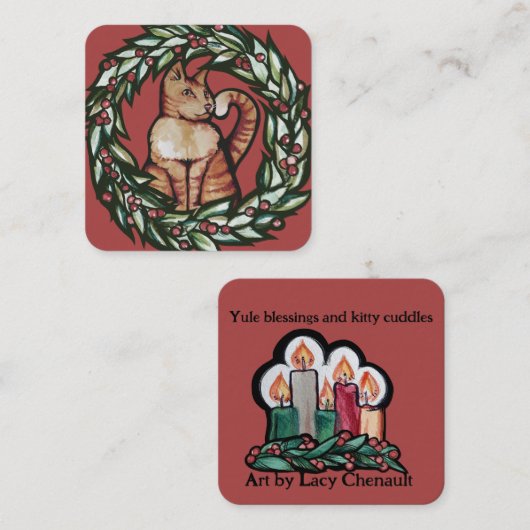 キティ・キャット・クリスマス ノートカード (正面/裏面)
