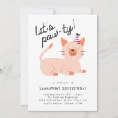 キティ・キャット・バースデーパーティー 招待状 (正面)