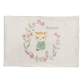 キティ・キャット・フローラパーソナライズされた・ネーム・ガールズ・ベッド 枕カバー (裏面)