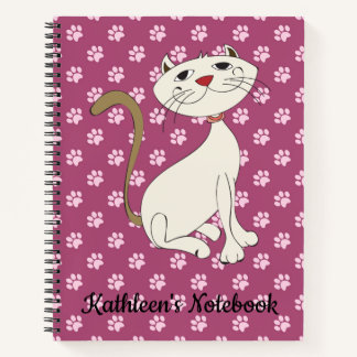 キティ・キャット・ラブノート |カスタマイズ文字 |紫 ノートブック