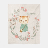 キティ・キャッパーソナライズされたト・フローラガーリー名 フリースブランケット (正面)