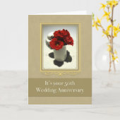 キティ＆ティーローズ 50周年 結婚記念日 カード (黄色い花)
