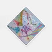 キテカラフルス飛んでいるハッピーバースデーパーティー スタンダードランチョンナプキン (角)