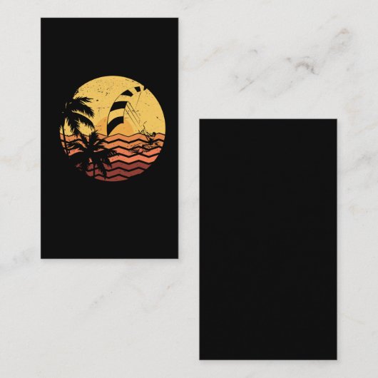 キテサーフィンレトロキテボードウェーブサーファー 名刺 (正面/裏面)